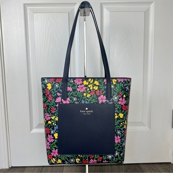 Kate Spade NWT Daily Tote, Parisian Navy Multi - Shoreside Flora, Statement Bag - Picture 8 of 14